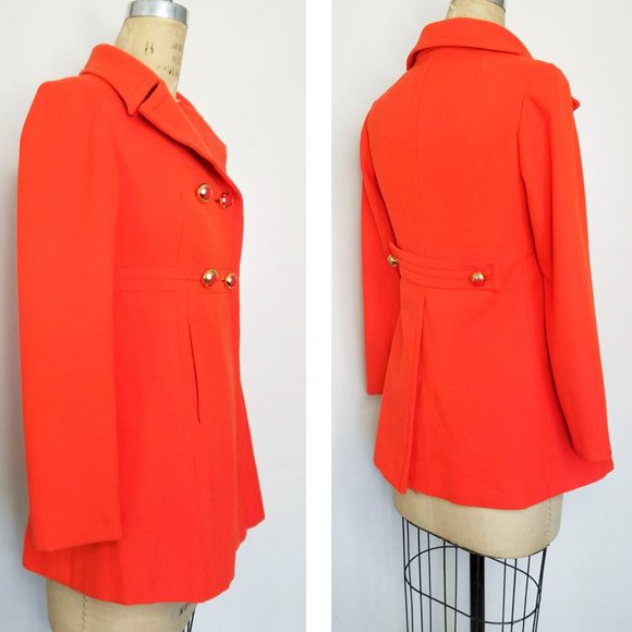 Vintage 1970s Howard Wolf Womens Orange Red Pant Suit Double Beast - Picture 11 of 13